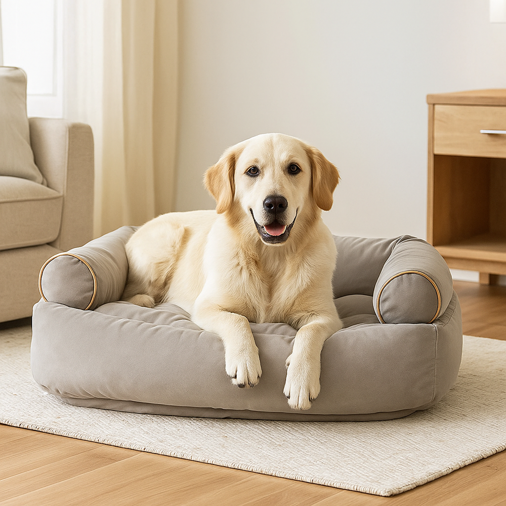 Supportive Dog Sofa – Soft Cushion Dog Bed with Supportive Filling