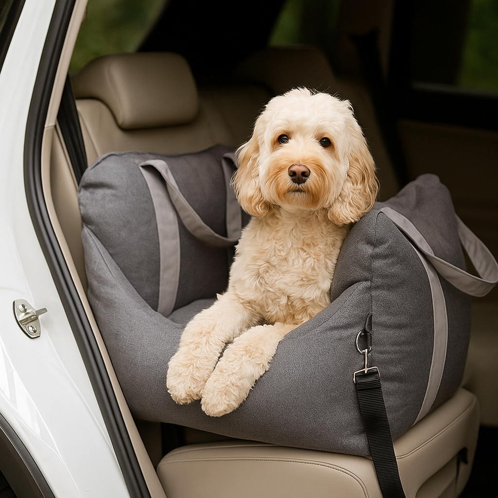 Soft Dog Car Bed – Secure Travel Seat for Pets