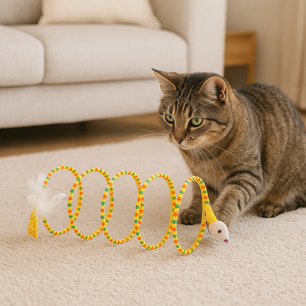 Spiral Cat Tunnel Toy – Interactive Play Tunnel for Cats
