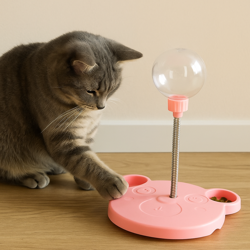 Interactive Cat Toy – Play & Treat Dispenser for Fun & Enrichment