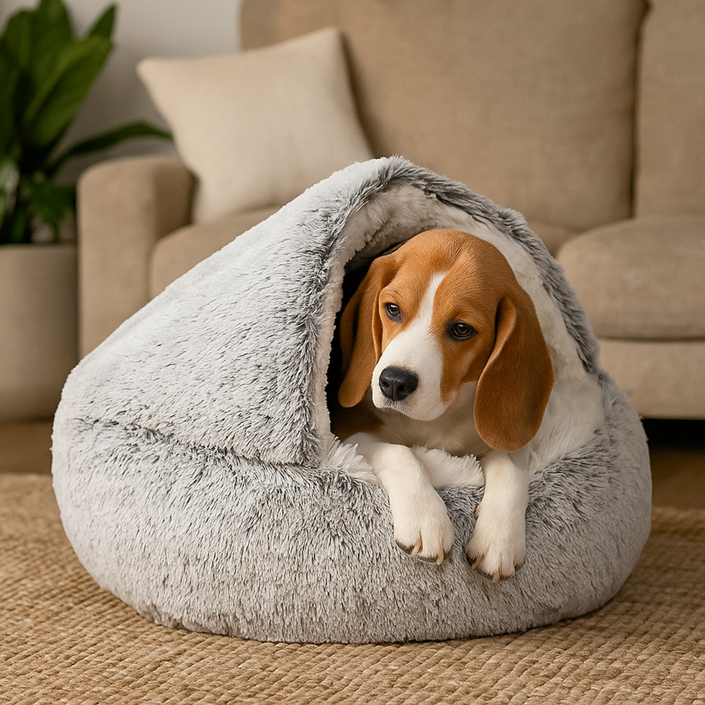 Soft Plush Dog Bed – Cozy Snuggle Cushion for Pets