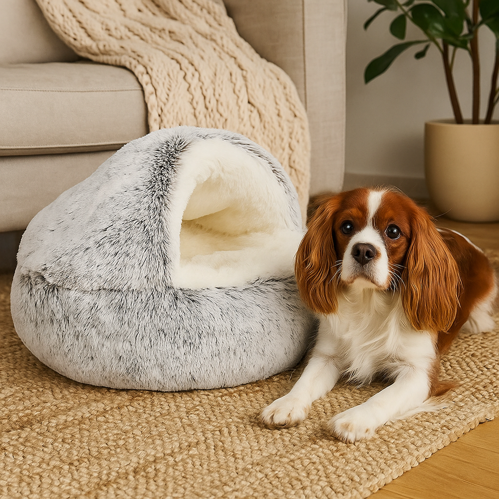 Soft Plush Dog Bed – Cozy Snuggle Cushion for Pets