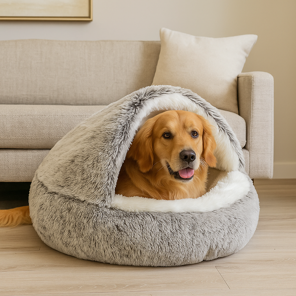 Soft Plush Dog Bed – Cozy Snuggle Cushion for Pets