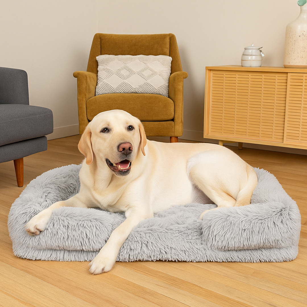 Soft Plush Dog Bed – Comfortable & Supportive Pet Cushion