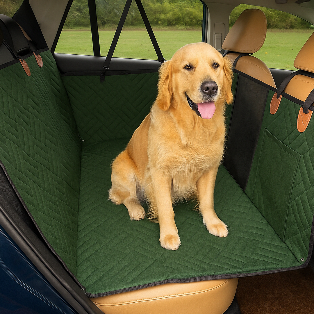 Dog Car Back Seat Protector – Water-Resistant Mat with Hard Base