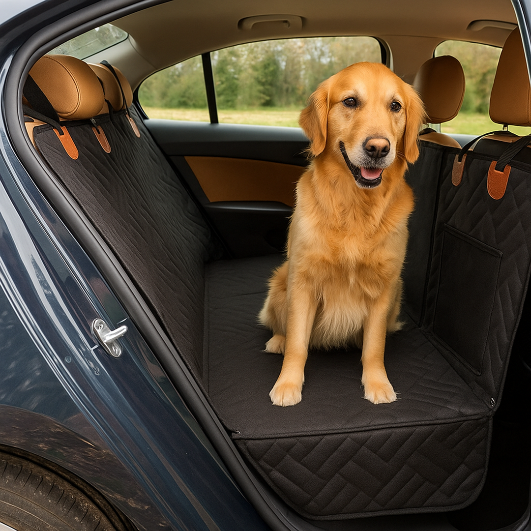 Dog Car Back Seat Protector – Water-Resistant Mat with Hard Base