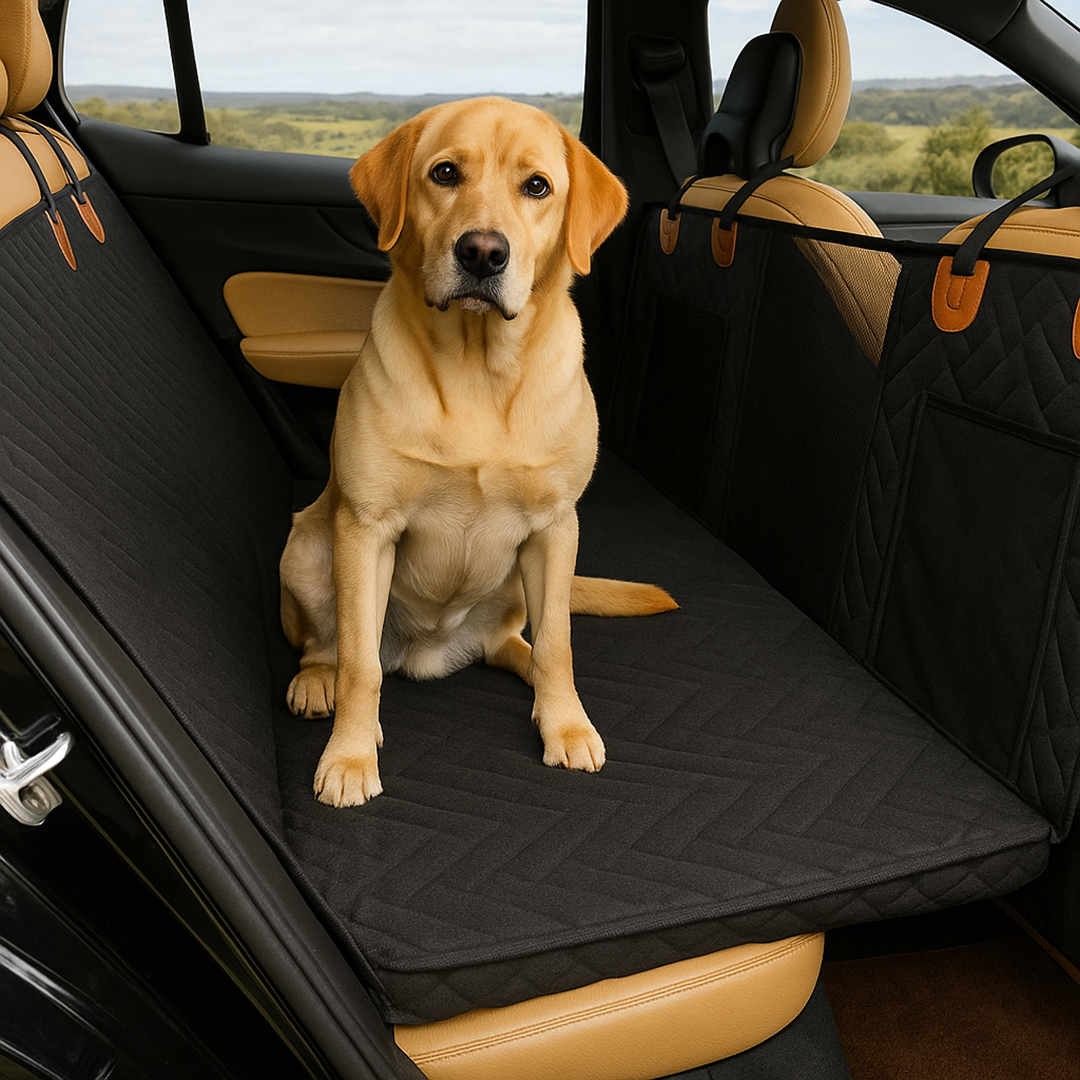 Dog Car Back Seat Protector – Water-Resistant Mat with Hard Base