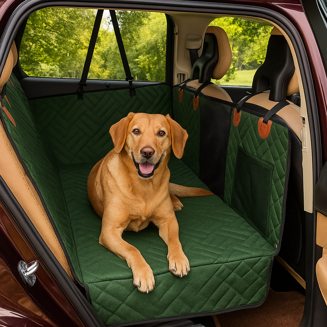 Dog Car Back Seat Protector – Water-Resistant Mat with Hard Base