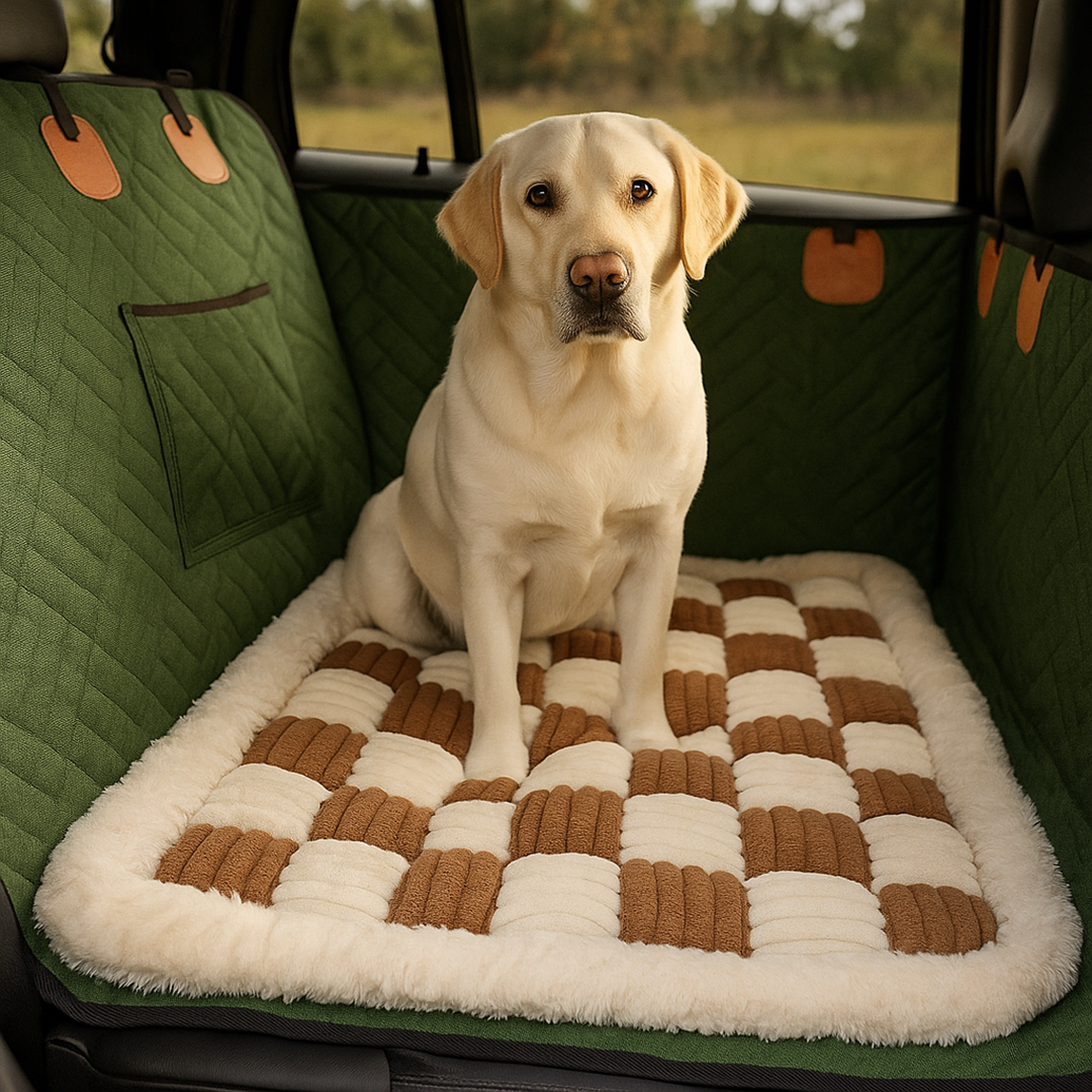 Dog Car Back Seat Protector – Water-Resistant Mat with Hard Base