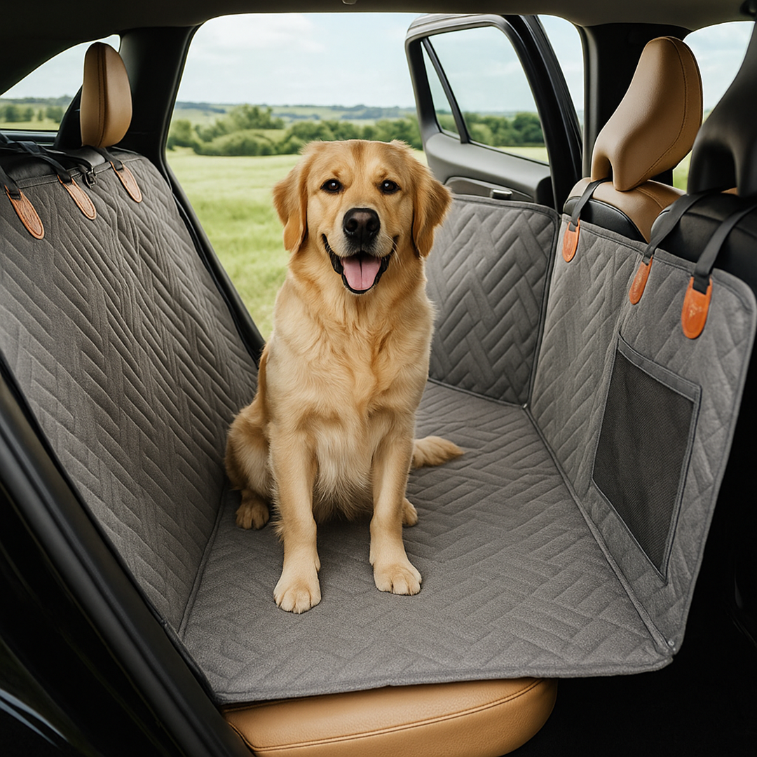 Dog Car Back Seat Protector – Water-Resistant Mat with Hard Base