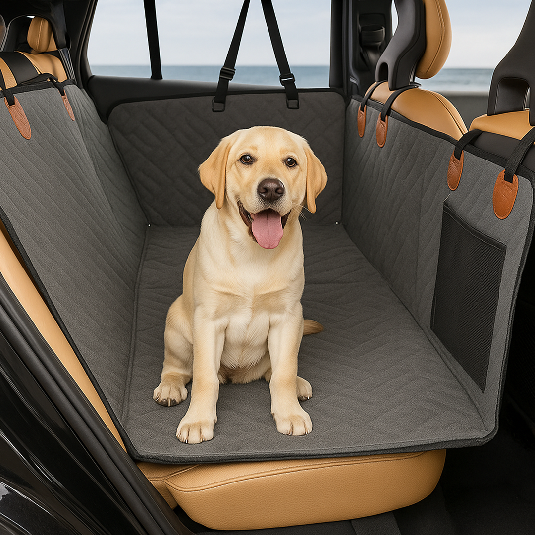 Dog Car Back Seat Protector – Water-Resistant Mat with Hard Base